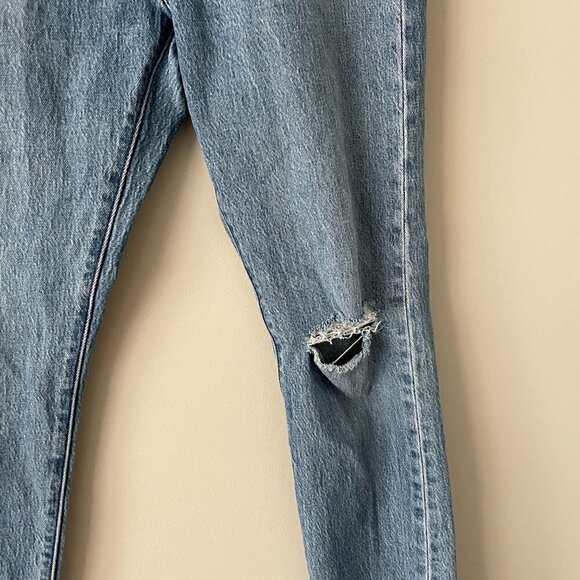 Levi's 501 Skinny Jeans Distressed Blue Light Wash Womens 26 - Picture 6 of 8